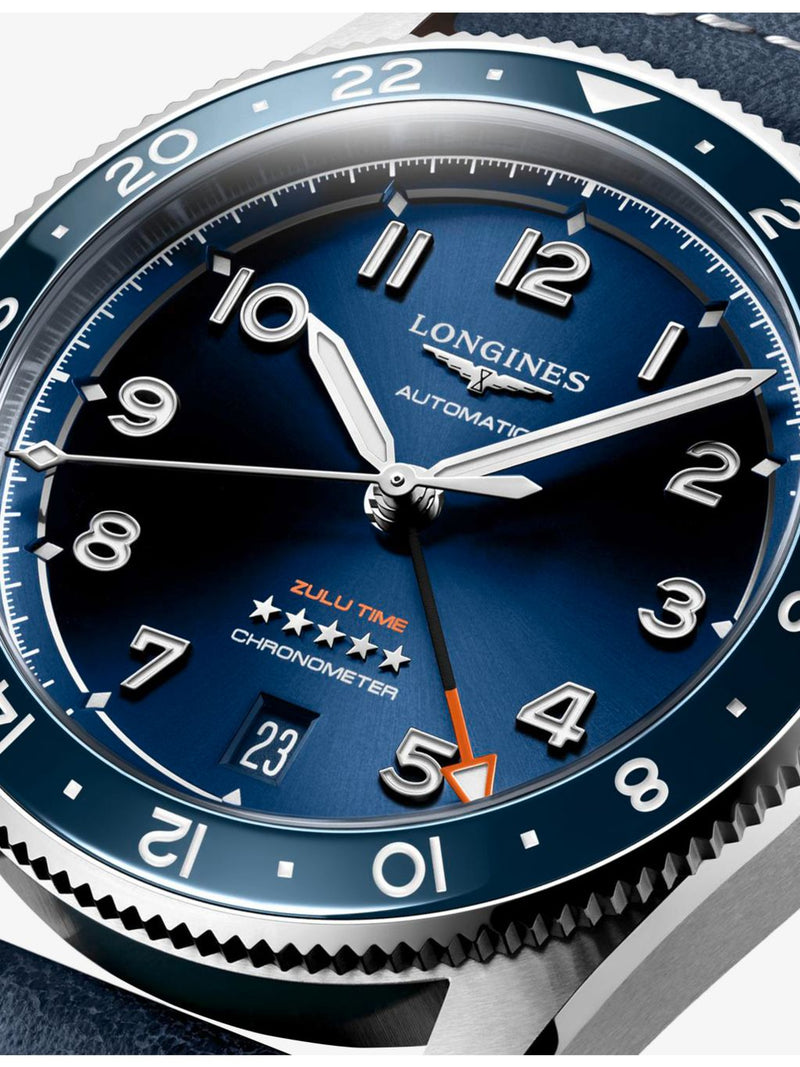 Longines Spirit Zulu Time automatic watch stainless steel ceramic bezel (British brand)