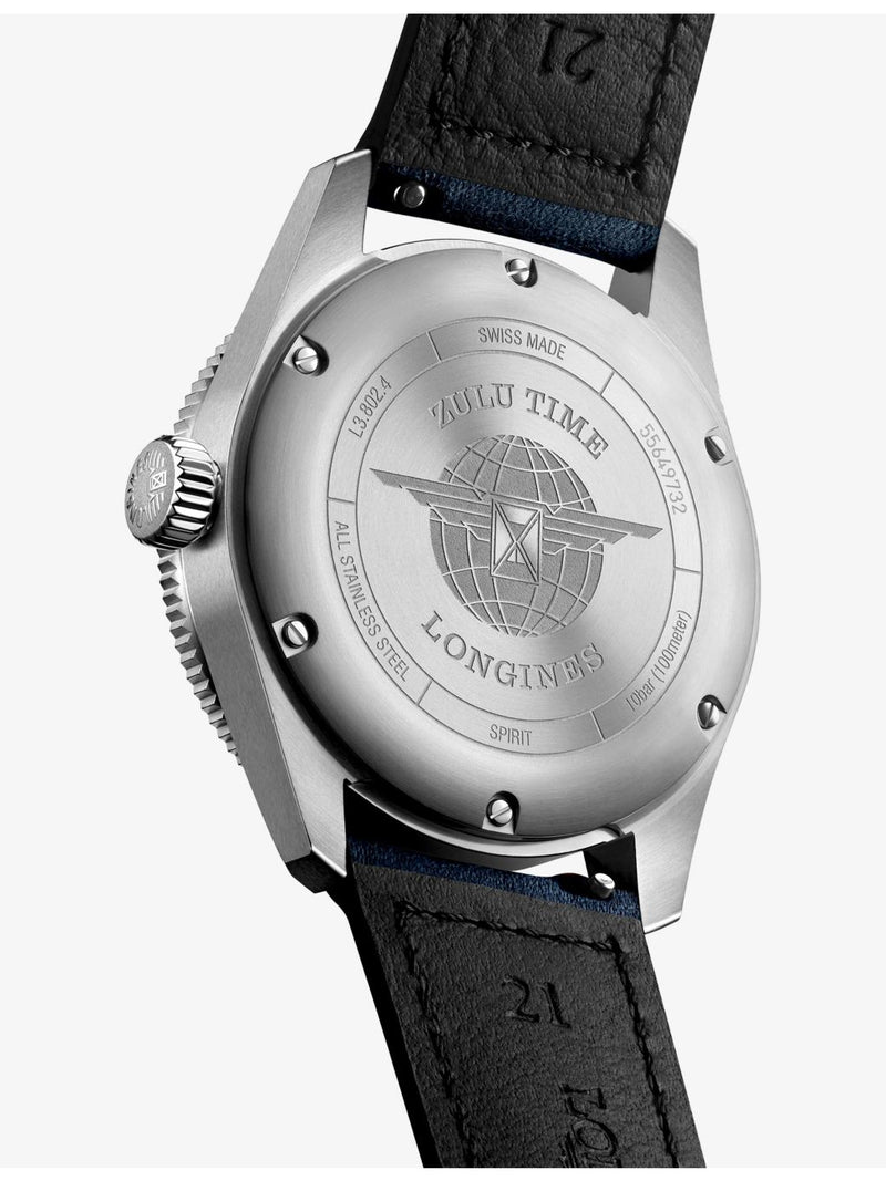 Longines Spirit Zulu Time automatic watch stainless steel ceramic bezel (British brand)