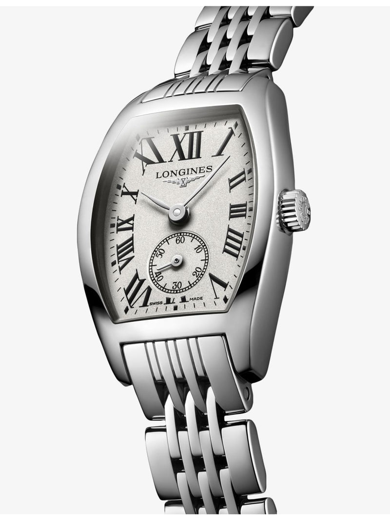 Longines stainless steel quartz watch Evidenza Tonneau - British product