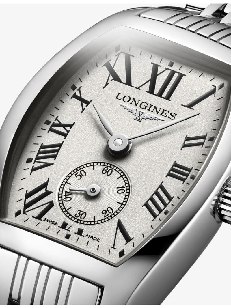 Longines stainless steel quartz watch Evidenza Tonneau - British product