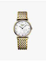 selfridges Longines La Grande Classique Yellow PVD-Coated 0.081ct Diamond Quartz Watch- Buy online at McGrocer