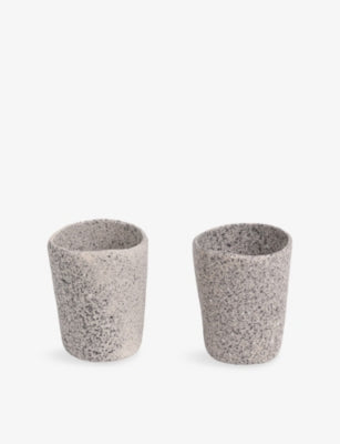 Seletti Newlithic porcelain glasses set of two, imported from the UK