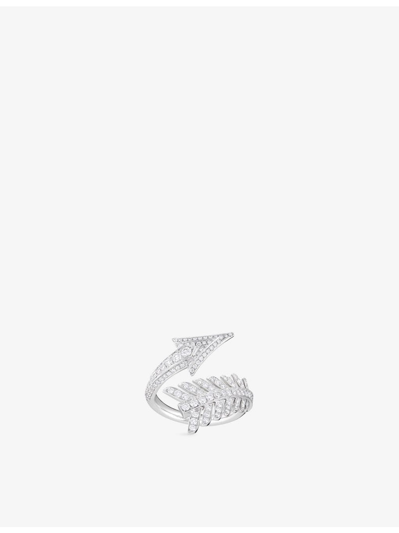 Boucheron Fleche 18ct white gold diamond ring 0.67ct - British product