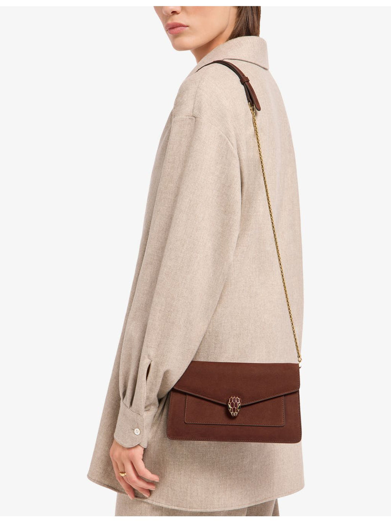 Bvlgari Serpenti small suede shoulder bag - British product