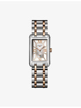 selfridges Longines DolceVita Rectangular Stainless-Steel and Red PVD Quartz Watch- Buy online at McGrocer