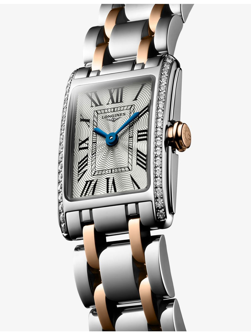 Longines DolceVita rectangular watch 0.280ct diamonds red PVD, imported from the UK