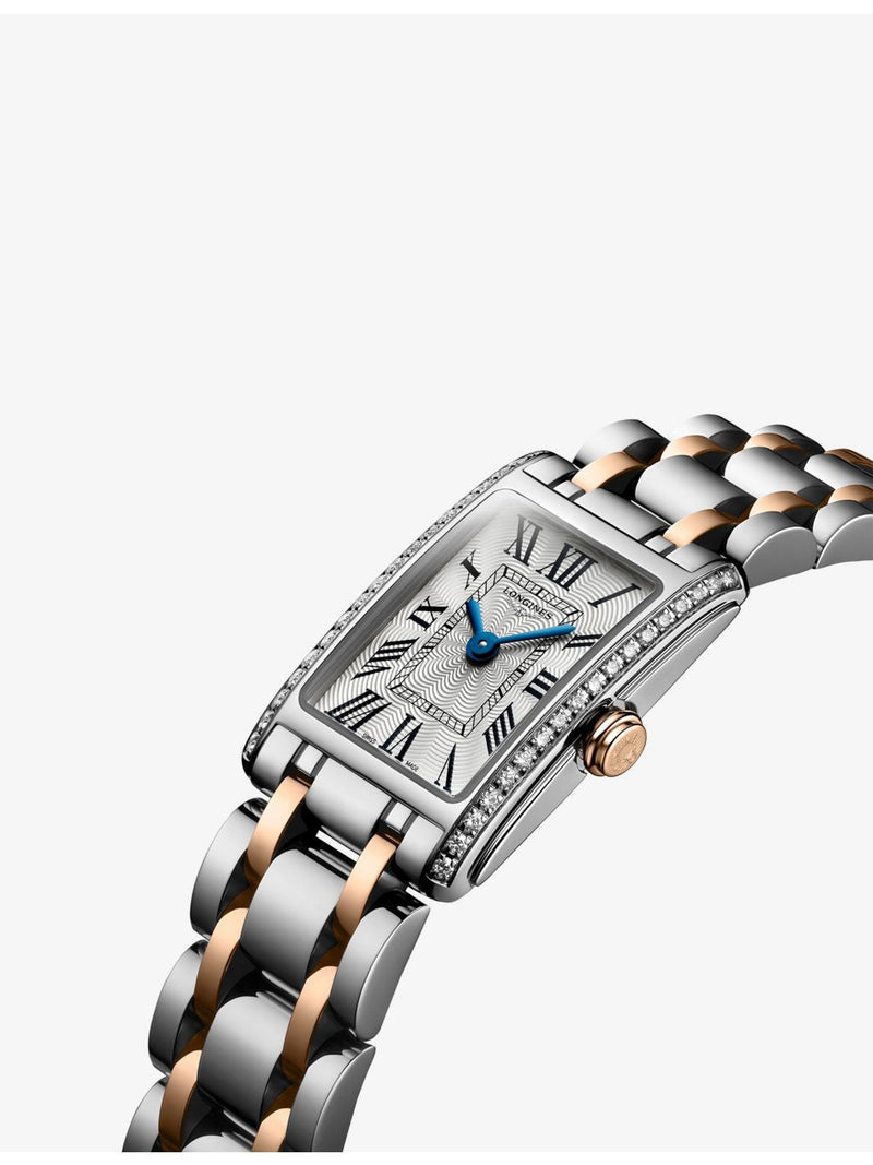 Longines DolceVita rectangular watch 0.280ct diamonds red PVD, imported from the UK