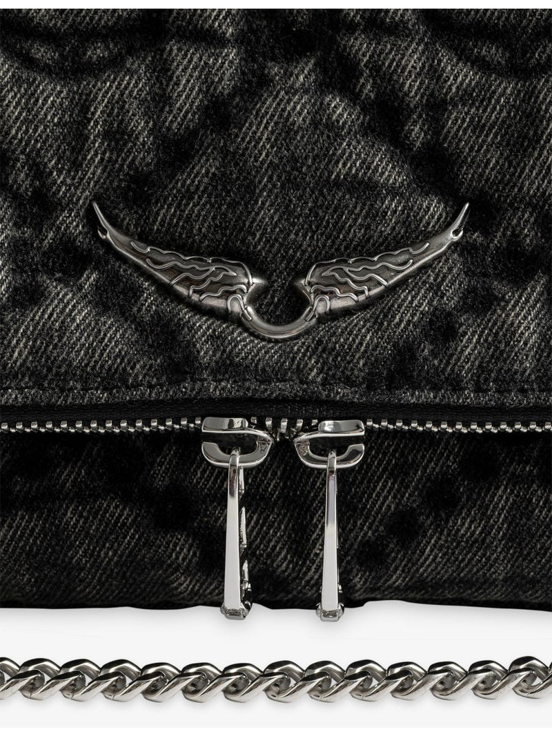 Zadig Voltaire Rocky II quilted denim shoulder bag, UK version