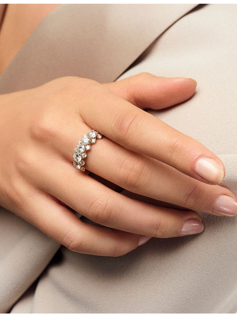 Sif Jakobs 14ct yellow-gold ring with lab-grown diamonds, imported from the UK