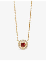 selfridges Astley Clarke January Birthstone 14ct Yellow Gold Red Garnet and Lab-Grown Diamond Pendant Necklace- Buy online at McGrocer