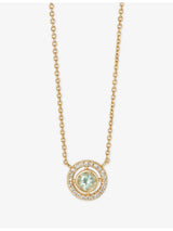 selfridges Astley Clarke Birthstone 14ct Yellow Gold Aquamarine and 0.08ct Lab-Grown Diamond Pendant Necklace- Buy online at McGrocer