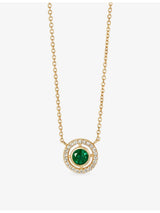 selfridges Astley Clarke May Birthstone 14ct Yellow Gold, Emerald, 0.08ct Lab-Grown Diamond Pendant Necklace- Buy online at McGrocer