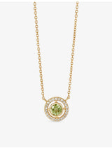 selfridges Astley Clarke August Birthstone 14ct Yellow Gold Peridot and 0.08ct Lab-Grown Diamond Pendant Necklace- Buy online at McGrocer