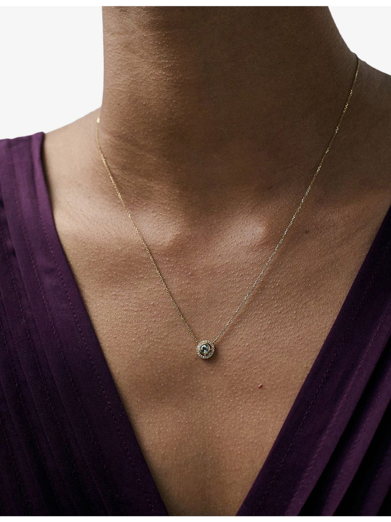 Astley Clarke 14ct yellow gold tanzanite lab-grown diamond pendant necklace (British brand)