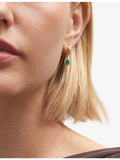Astley Clarke Stilla 18ct gold malachite drop huggies, imported from the UK