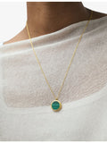 Astley Clarke malachite locket necklace 18ct yellow gold vermeil (British brand)