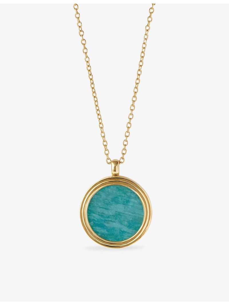 Astley Clarke Stilla gold vermeil amazonite locket necklace - British product