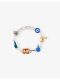 Poubel Constance enamelled rhodium-plated sterling-silver charm set, UK version