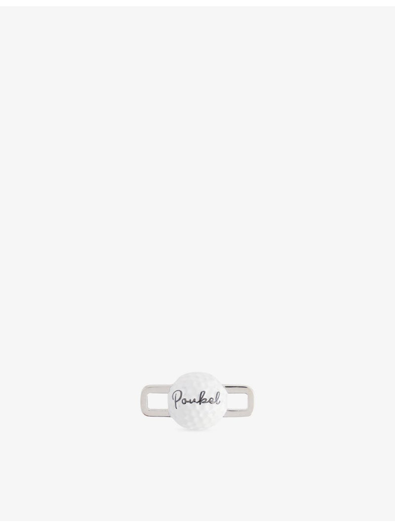 Poubel golf ball charm in rhodium-plated sterling silver - British product