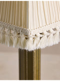 Soho style portable brass lamp with linen shade (British brand)