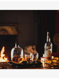 NUDE crystal whisky bottle with wooden tray set - British product