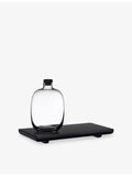 NUDE crystal whisky bottle with wooden tray set - British product