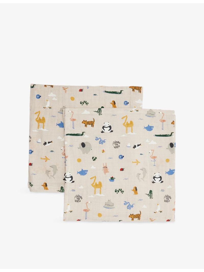 Liewood Lewis cotton muslin squares pack of two 65cm (British brand)