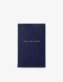 Smythson Panama leather notebook with gilt-edged pages, imported from the UK