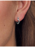 Sif Jakobs rhodium-plated sterling silver wave hoop earrings - British product