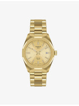 selfridges Tissot PRC 100 Solar Yellow Gold-Plated Stainless Steel Quartz Watch 34mm- Buy online at McGrocer