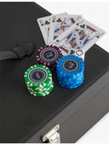 Dunhill leather poker set with cards and chips 35cm (British brand)