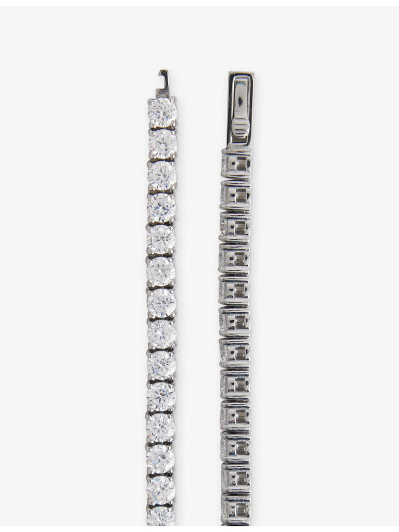 DARKAI 18ct white gold-plated pavé tennis necklace 50cm, imported from the UK
