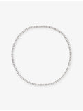 DARKAI 18ct white gold-plated pavé tennis necklace 50cm, imported from the UK