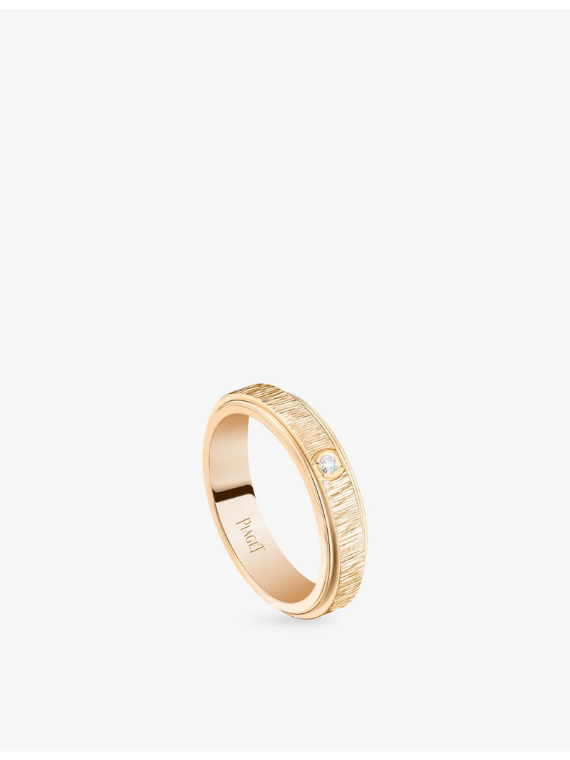 Piaget 18ct rose gold diamond ring 0.02ct, UK version