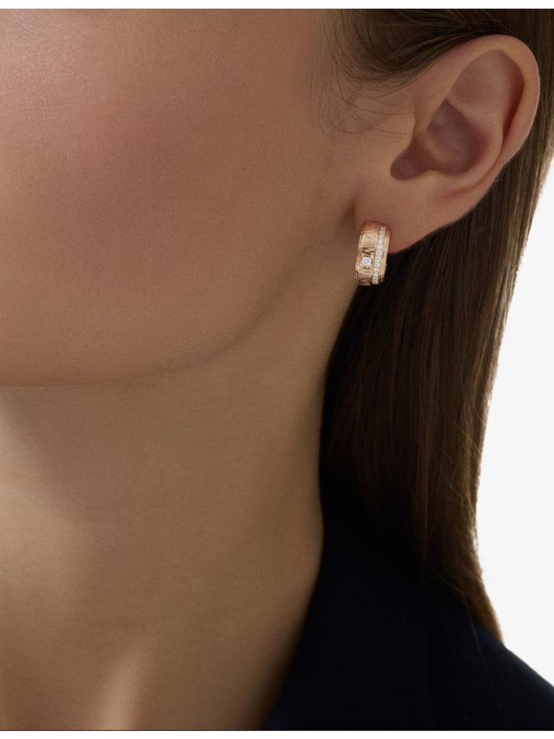 Piaget 18ct rose gold diamond hoop earrings 0.34ct - British product