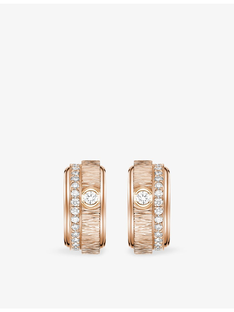 Piaget 18ct rose gold diamond hoop earrings 0.34ct - British product