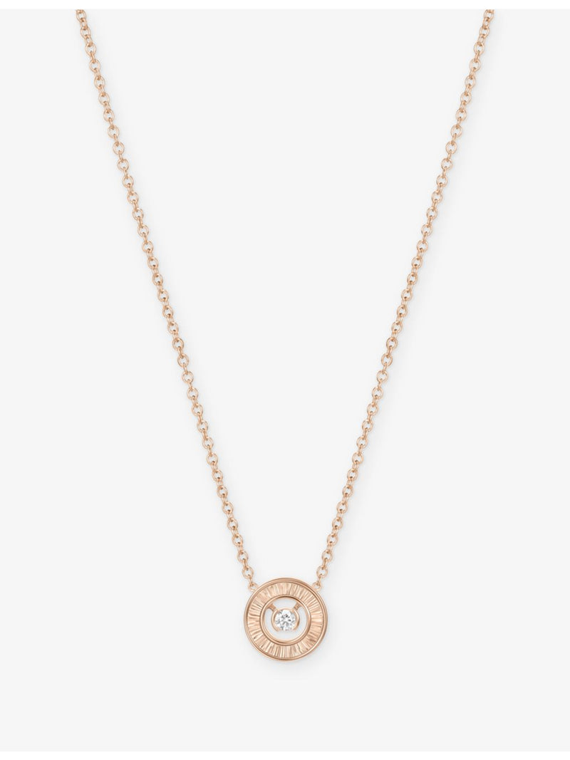 Piaget 18ct rose gold diamond pendant necklace 0.05ct (British brand)