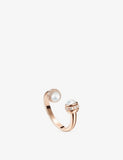 Possession 18ct Rose-Gold, Mother-Of-Pearl Cabochon And 0.02ct Brilliant-Cut Ring - 53mm