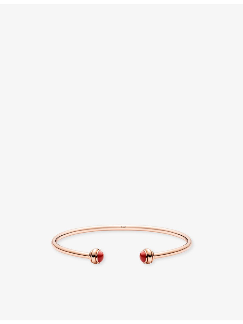 Piaget Possession 18ct rose gold bangle with carnelian cabochons - British product