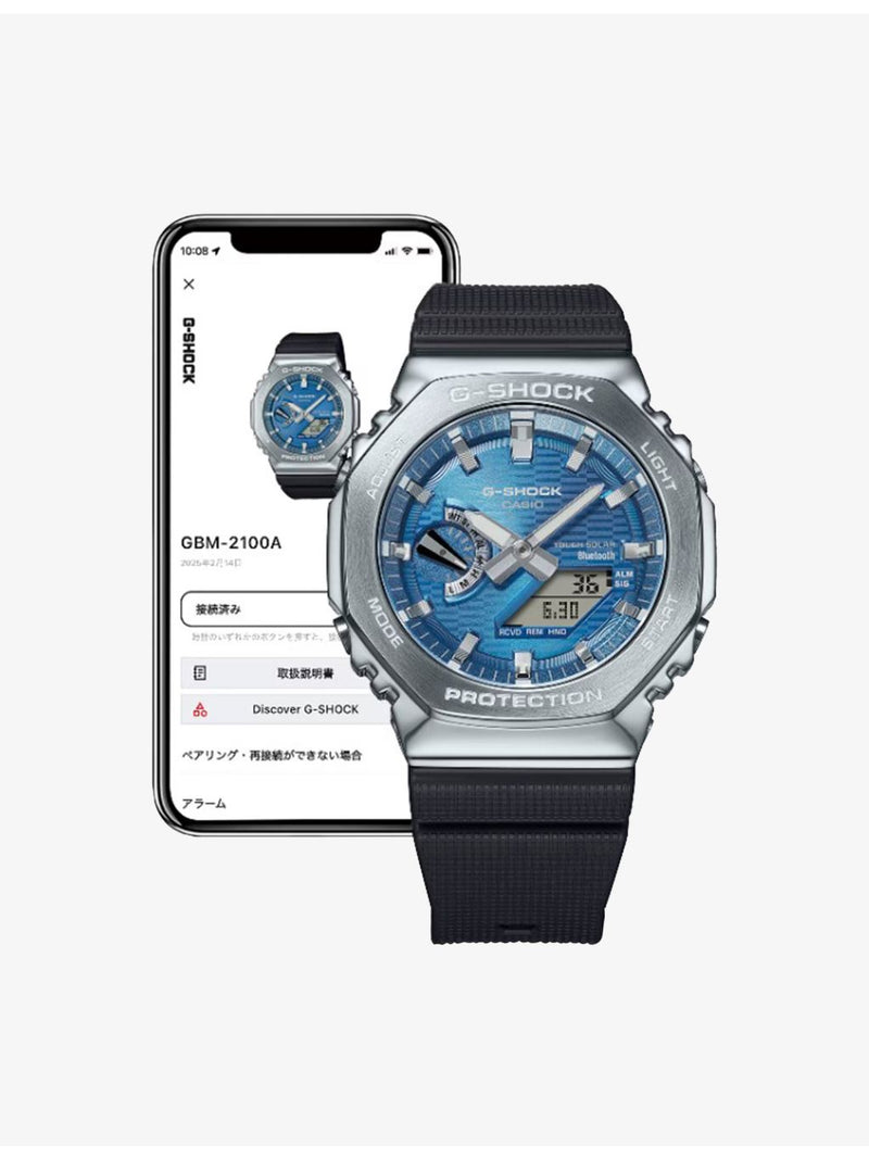 Casio G-SHOCK GBM-2100A-2BER blue dial quartz watch - British product