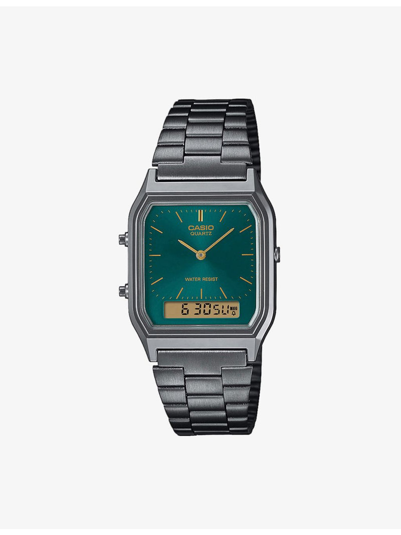 Casio AQ-230EGG-3AEF quartz watch with stainless steel strap - British product