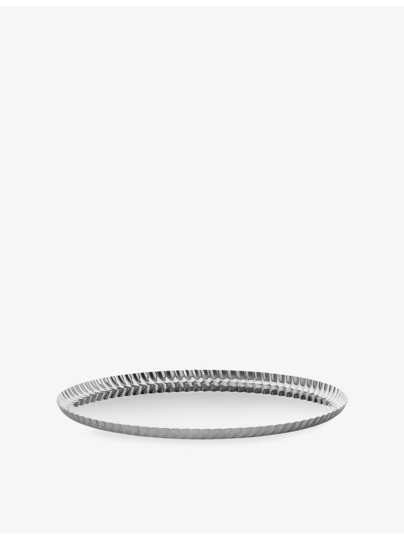 Alessi Pleats large stainless steel tray 31cm, UK version