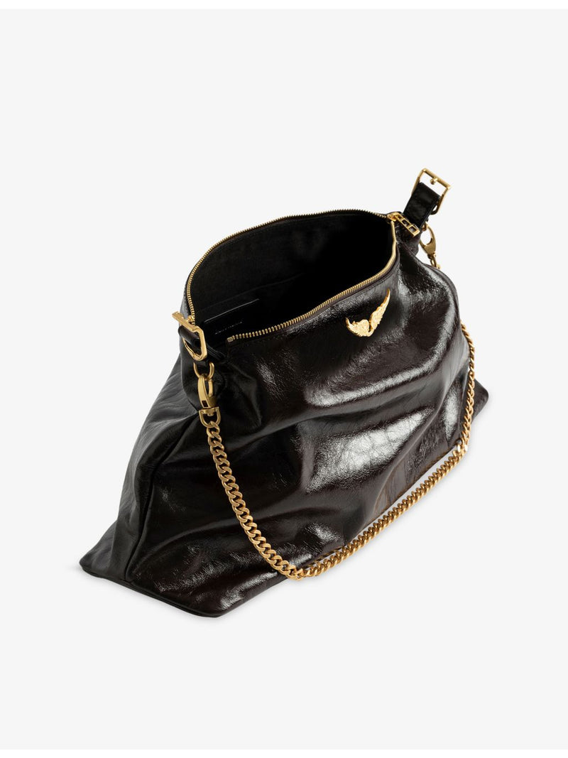 Zadig Voltaire Jim leather shoulder bag with vintage finish - British product