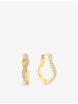 selfridges Sif Jakobs Ellera Waves Grande 18ct Yellow-Gold Plated Sterling-Silver Hoop Earrings- Buy online at McGrocer