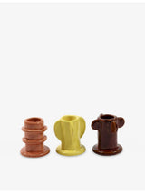 selfridges Serax Molly Stoneware Candle Holders Set of Three- Buy online at McGrocer