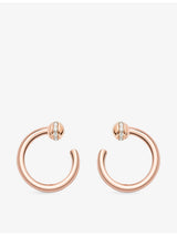 selfridges Piaget Possession 18ct Rose Gold and 0.2ct Diamond Hoop Earrings- Buy online at McGrocer