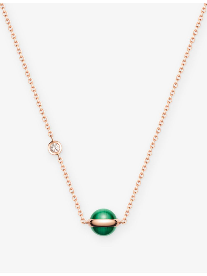 Piaget Possession necklace 18ct rose-gold malachite diamond 39-42cm, UK version