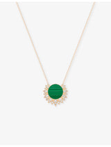 selfridges Piaget Sunlight 18ct White Gold Malachite and 0.17ct Diamond Pendant Necklace- Buy online at McGrocer