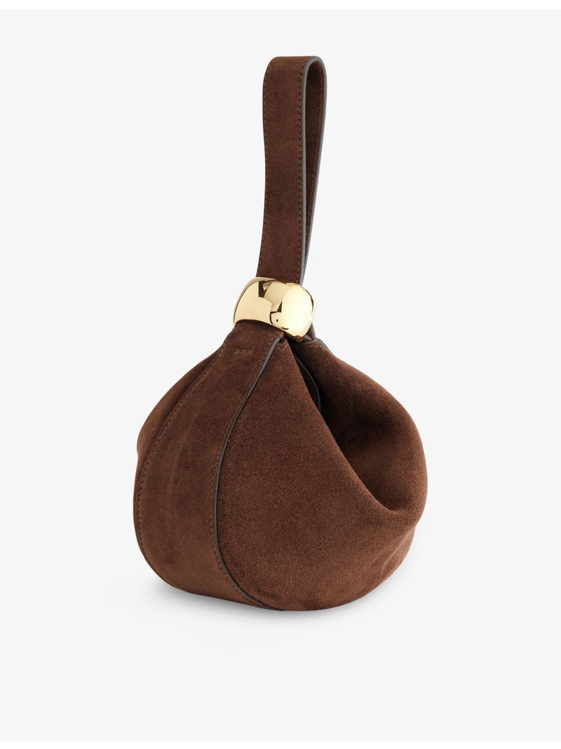 AMANU Zambia suede pouchette with handle strap, UK version