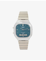 selfridges Casio Vintage Turquoise Dial Stainless-Steel Quartz Watch- Buy online at McGrocer